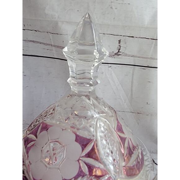 Anne Hutte Bleikristall Lead Crystal Cranberry Candy Dish Made n Germany - Picture 4 of 15